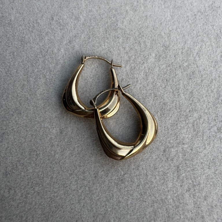 9ct Crossover Hoop Earrings- Lauren Owens Jewellery