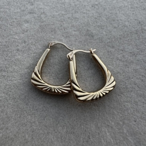 9ct Fan Hoop Earrings- Lauren Owens Jewellery