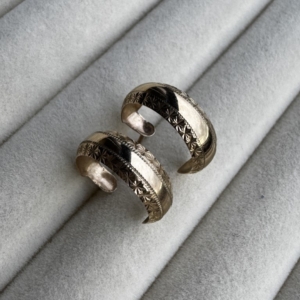 9ct Gold Engraved Hoop Earring- Lauren Owens Jewellery