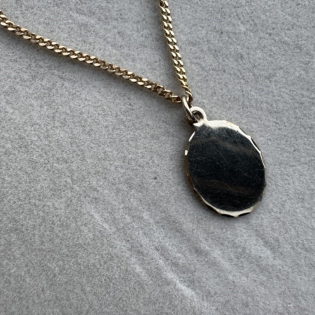 9ct Gold Oval Engraving Pendant- Lauren Owens Jewellery
