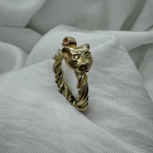 9ct Solid Gold Leopard Head Ring LO- Lauren Owens Jewellery
