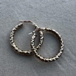 9ct Faceted Hoop Earring- Lauren Owens Jewellery