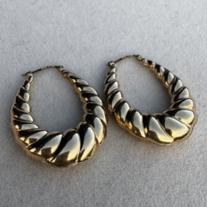 9ct Puffy Rope Earrings - Lauren Owens Jewellery