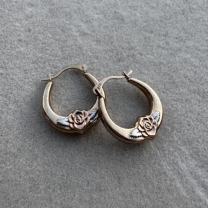 9ct Rose Two-Tone Earrings - Lauren Owens Jewellery