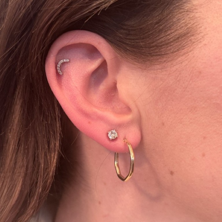 9ct Geometric Octagon Earrings - Image 5