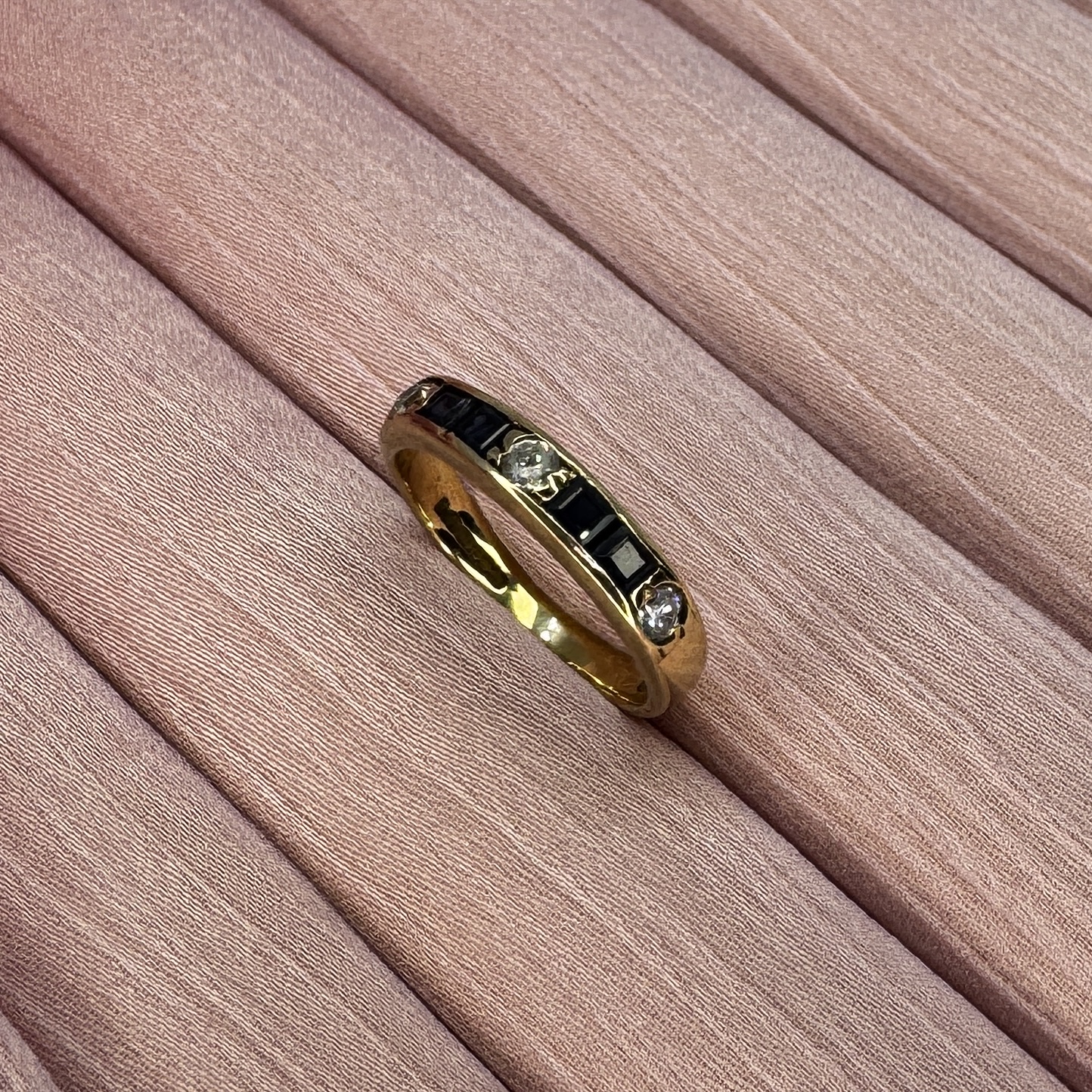9ct Gold Diamond Sapphire Ring Lauren Owens Jewellery