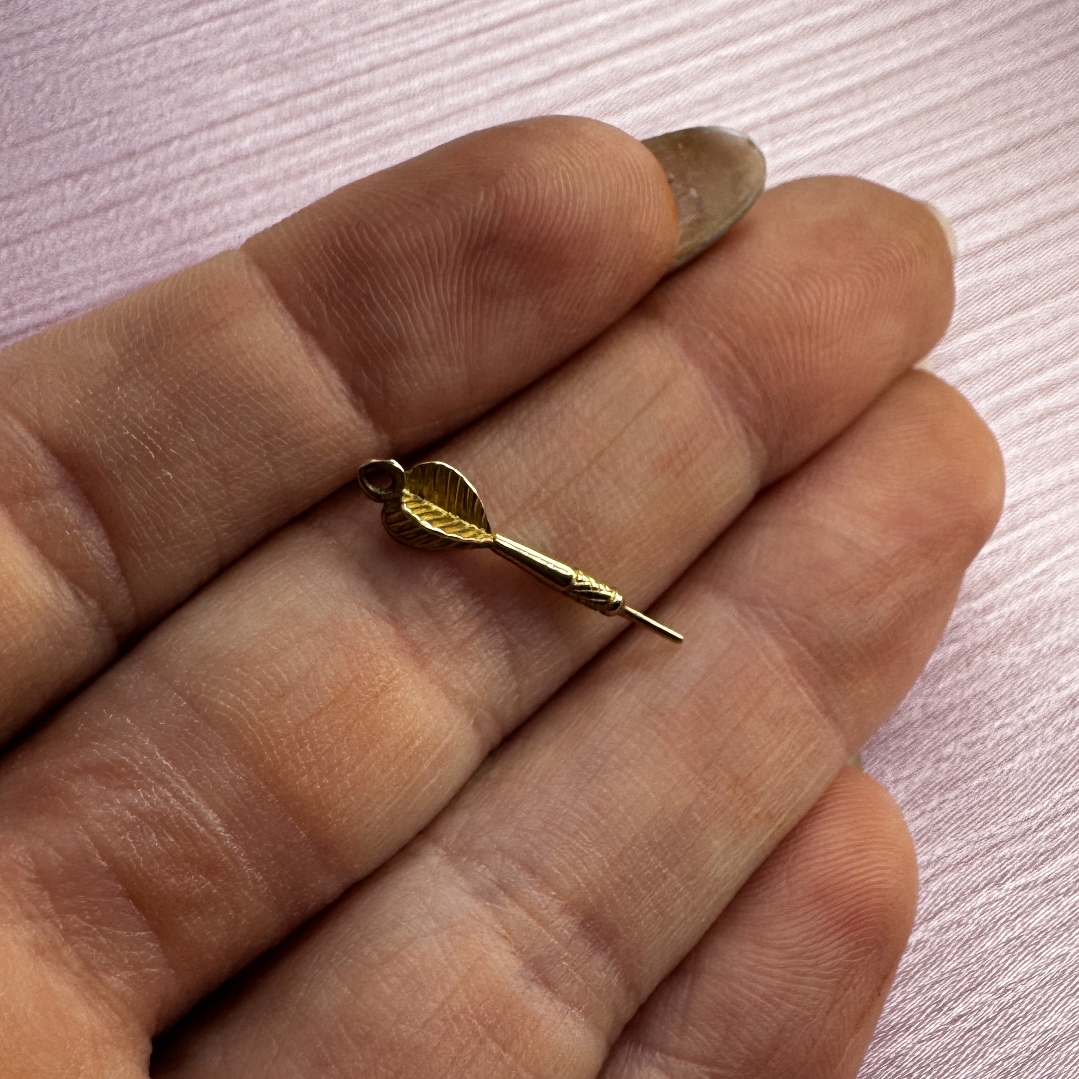 9ct Vintage gold dart charm pendant Lauren Owens Jewellery