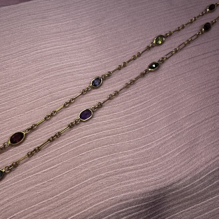9ct gold gemstone-set chain - Image 3