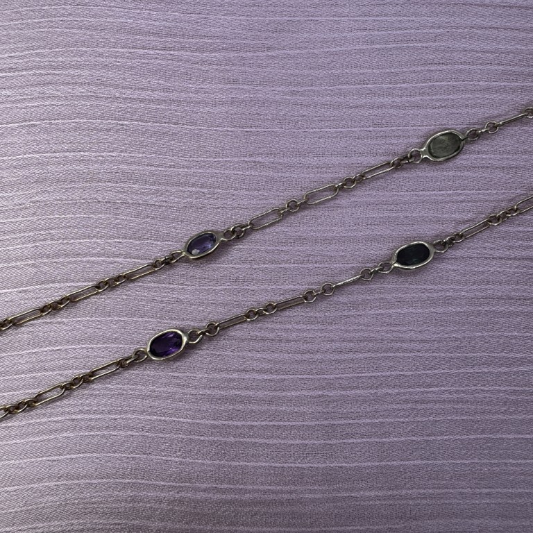 9ct gold gemstone-set chain - Image 4