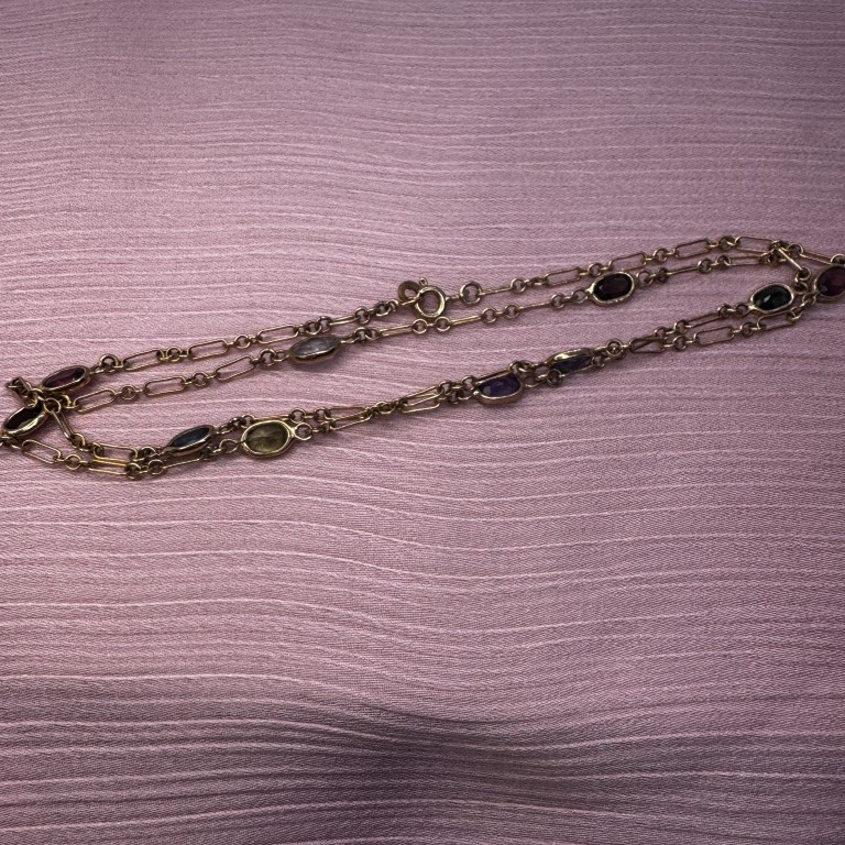 9ct gold gemstone-set chain - Image 5