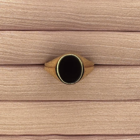 Black Gemstone Signet Ring Lauren Owens Jewellery