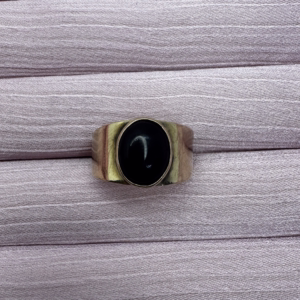 9ct Gold Black Stone Ring Lauren Owens Jewellery