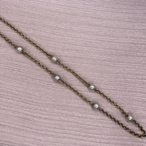 9cy gold pearl drop chain Lauren Owens Jewellery