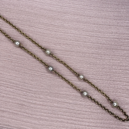 9cy gold pearl drop chain Lauren Owens Jewellery