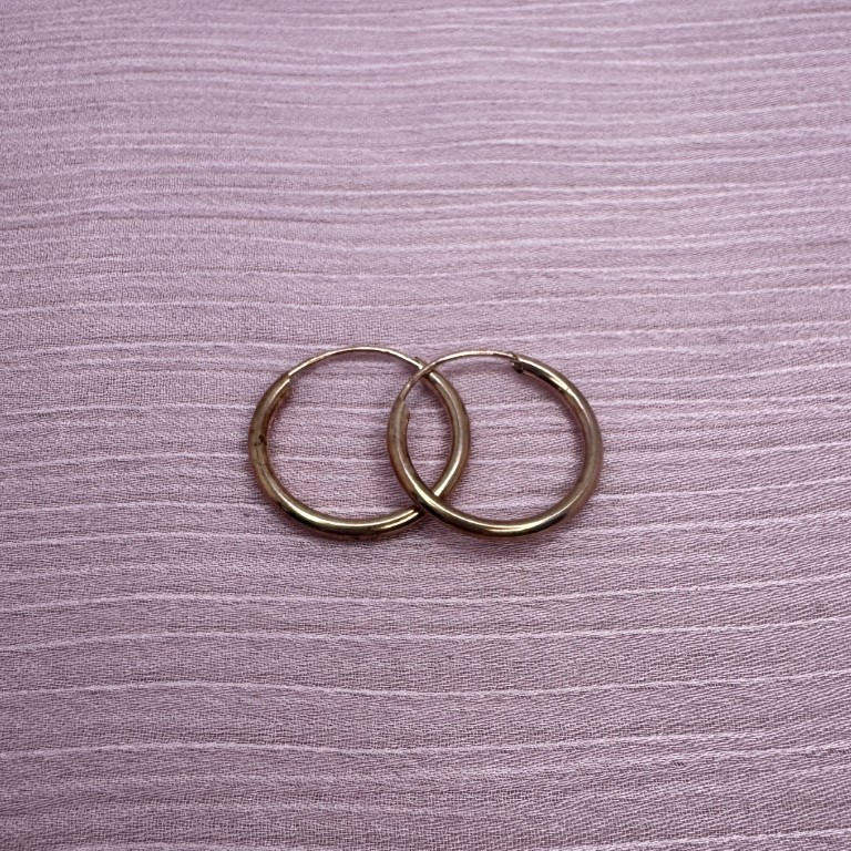 9ct Gold Sleeper Hoop Earrings - Image 3