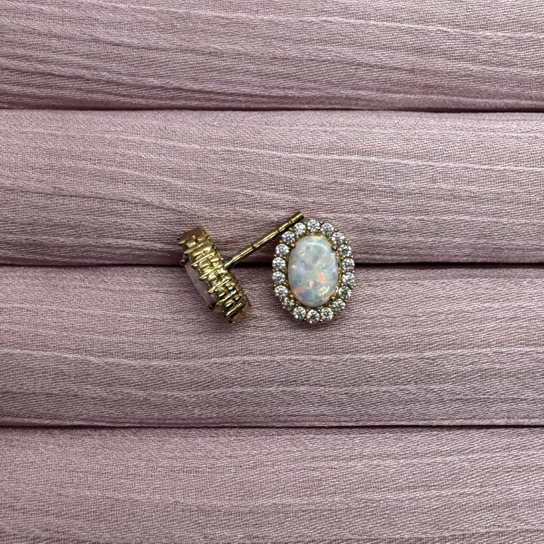 9ct gold opal earrings - Image 3