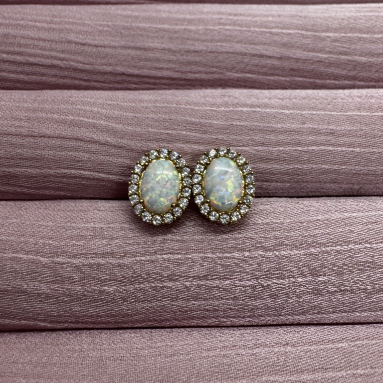9ct gold opal earrings - Image 4