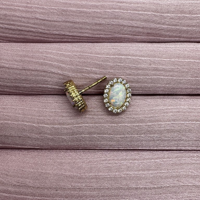9ct gold opal earrings - Image 2