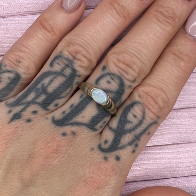 9ct gold opal ring - Image 7