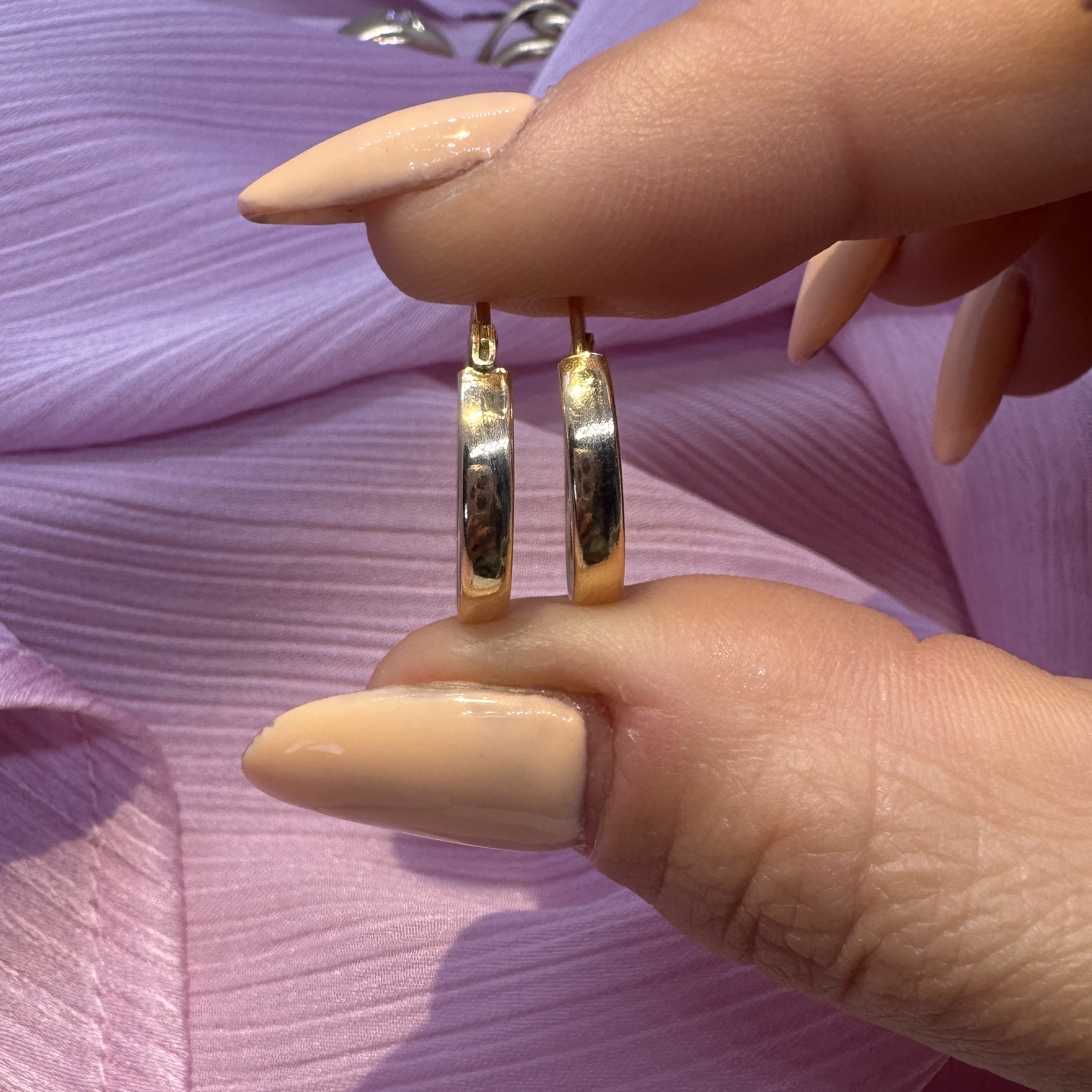 9ct Gold Hoop Earrings - Image 4