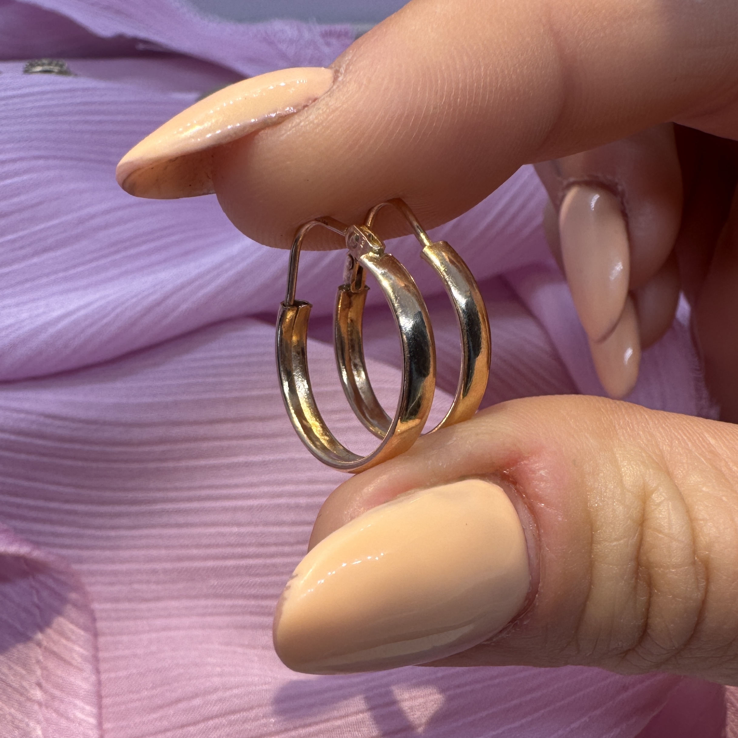9ct Gold Hoop Earrings - Image 5