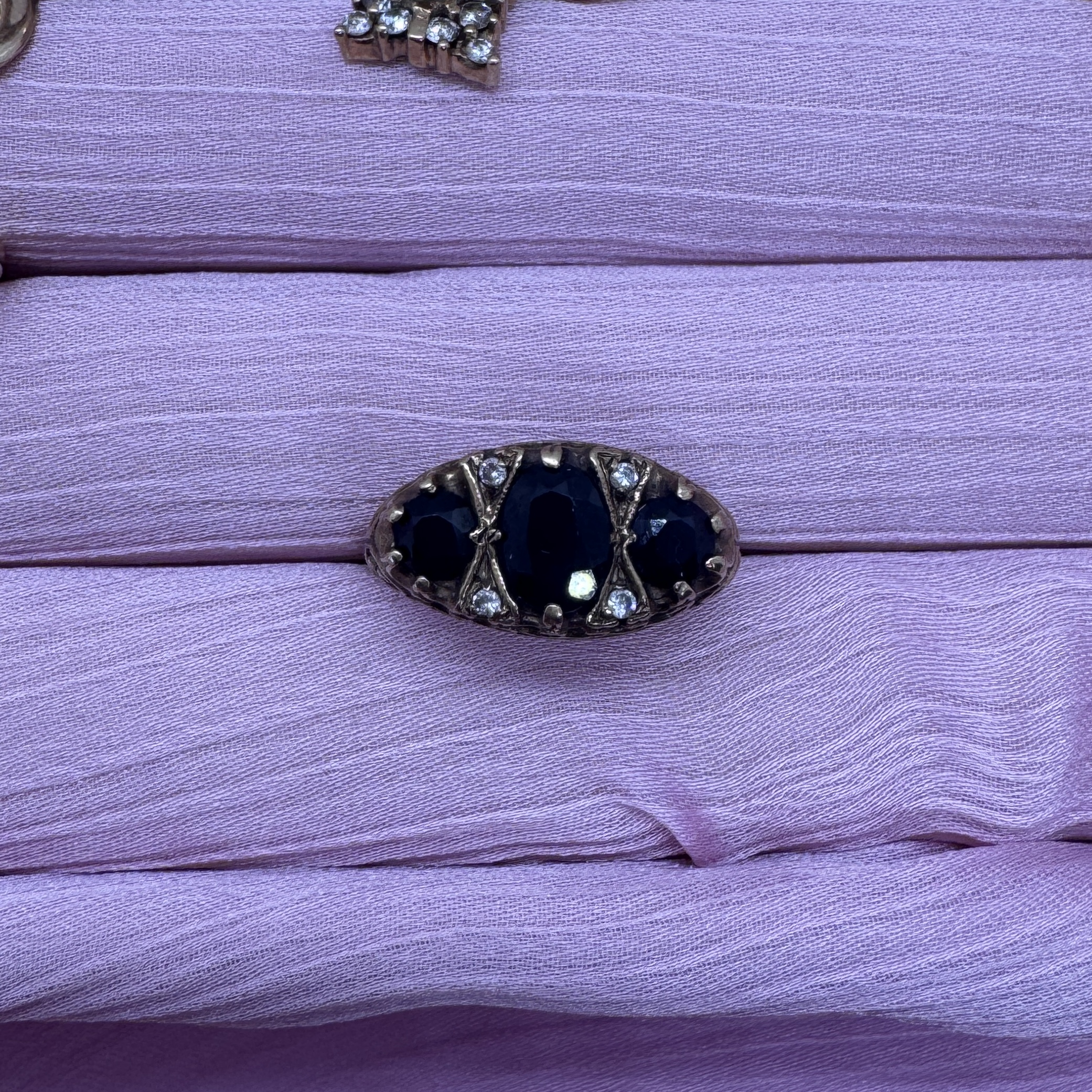 9ct Gold Sapphire CZ Ring - Image 3