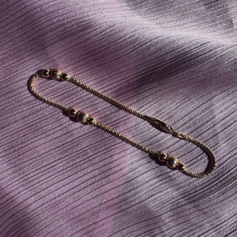 9ct Gold Bead Bracelet - Image 2