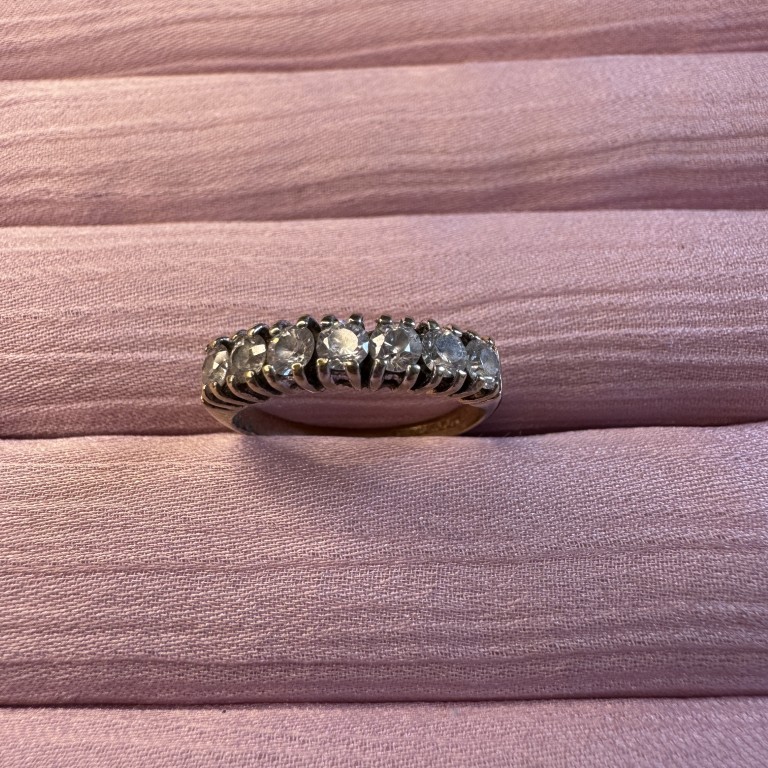 Vintage 9ct Gold Cubic Zirconia Half Eternity Ring