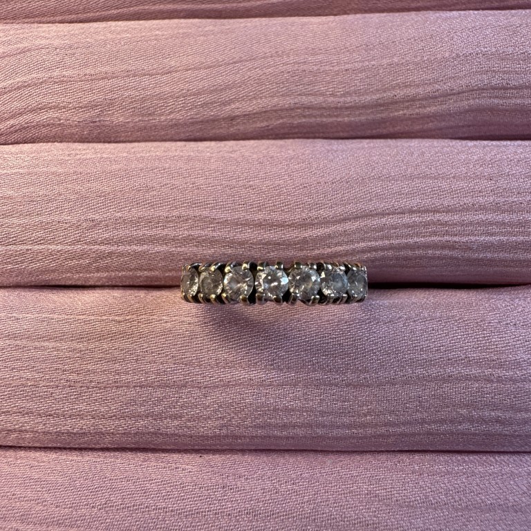 Vintage 9ct Gold Cubic Zirconia Half Eternity Ring - Image 4