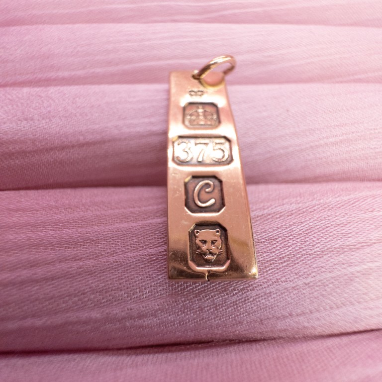 9ct Gold Hallmark Ingot Pendant