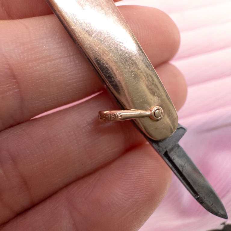 9ct Gold 1915 Double Penknife - Image 4
