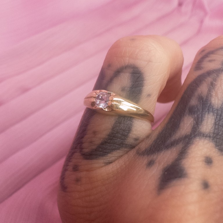 9ct Gold CZ Pinky Ring - Image 2