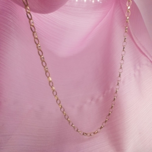 9ct Gold Diamond Cut Oval Belcher Chain