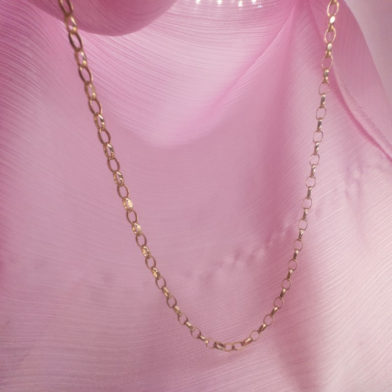 9ct Gold Diamond Cut Oval Belcher Chain