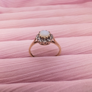 9ct Gold Opal & Diamond Ring