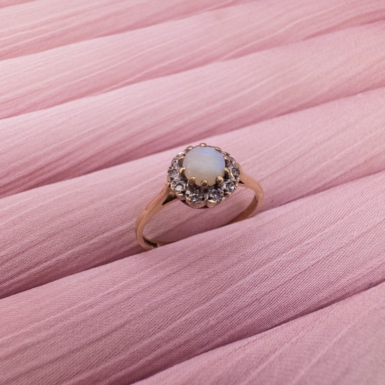 9ct Gold Opal & Diamond Ring - Image 7